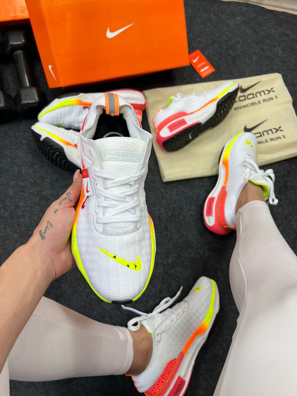 Nike Zoom X Invincible Flyknit Branco Salmão Atacado