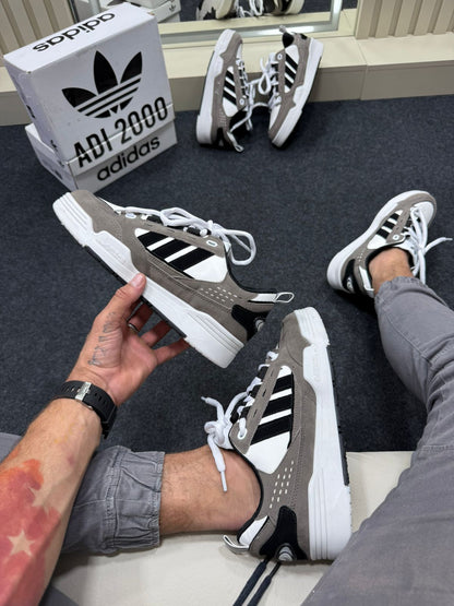 Adidas 2000 Premium Cinza Branco Preto