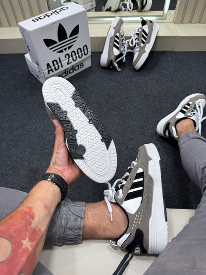 Adidas 2000 Premium Cinza Branco Preto