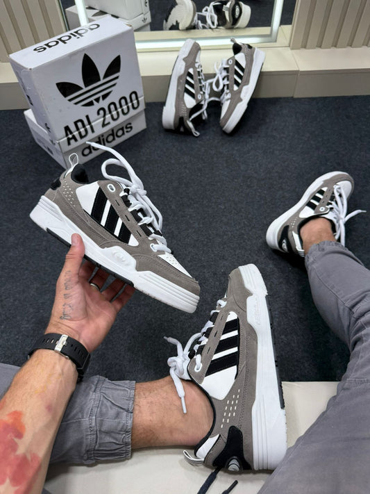 Adidas 2000 Premium Cinza Branco Preto