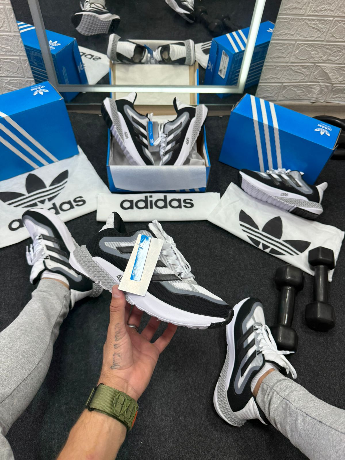 Adidas 4D Premium Branco e Preto Atacado