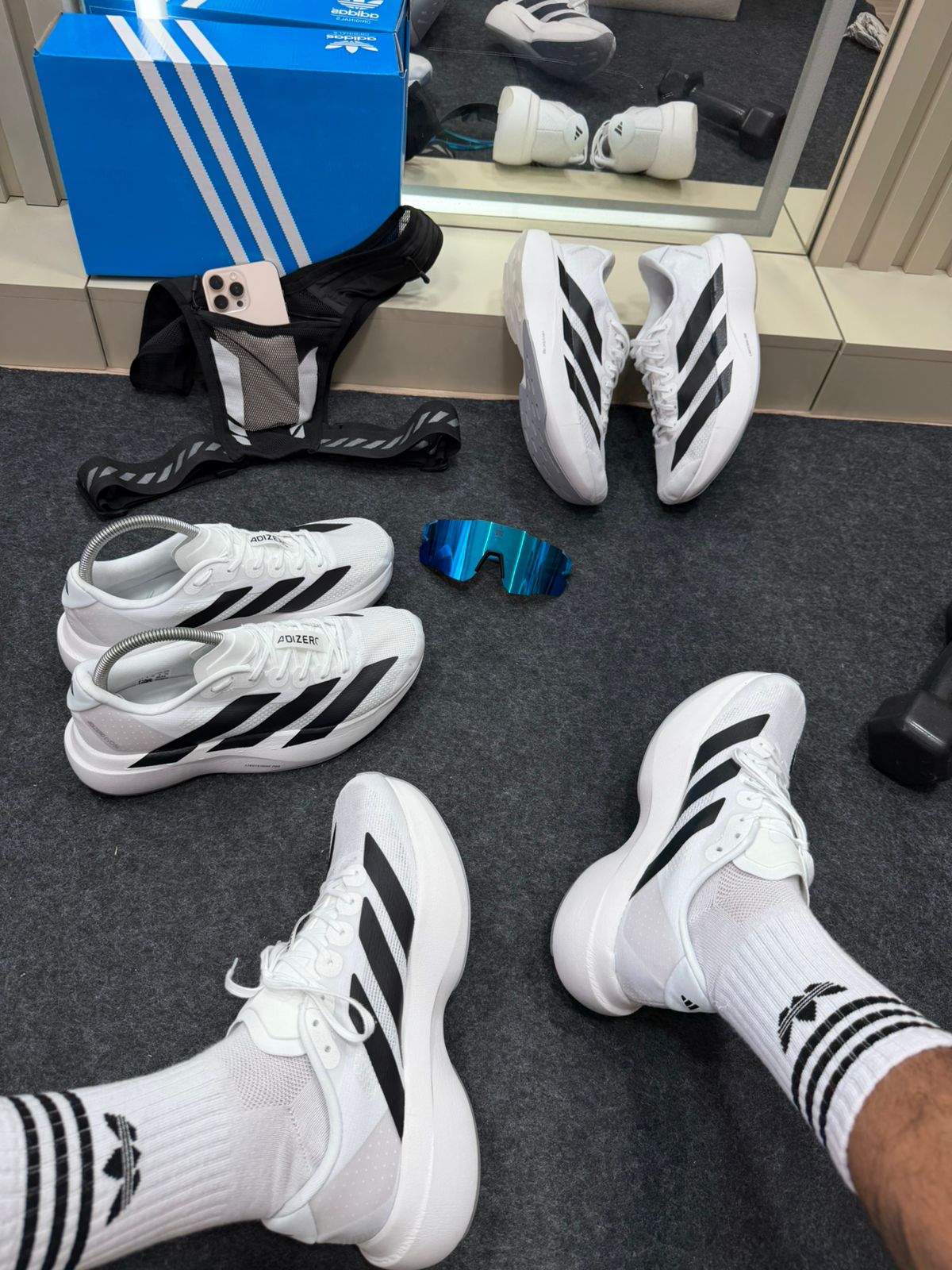 Adidas Adizero Branco e Preto Masculino