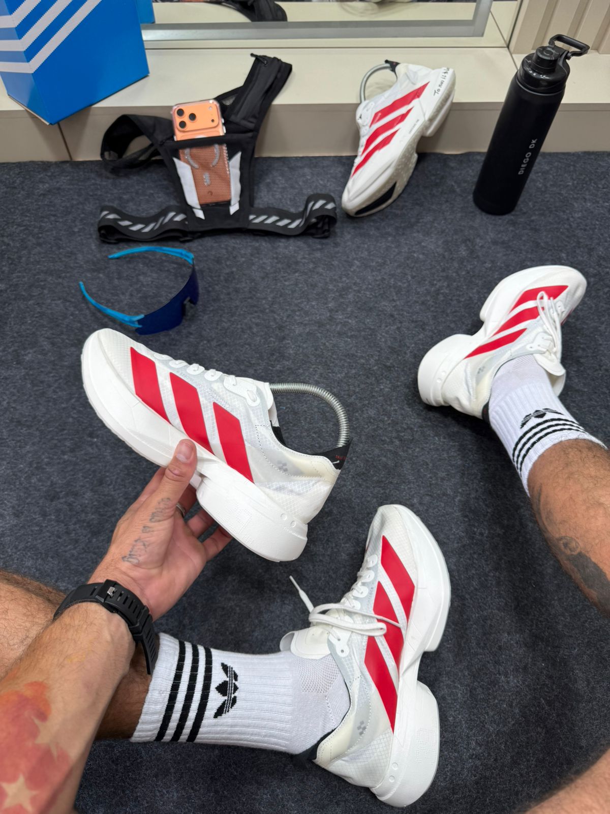 Adidas Adizero Branco e Vermelho