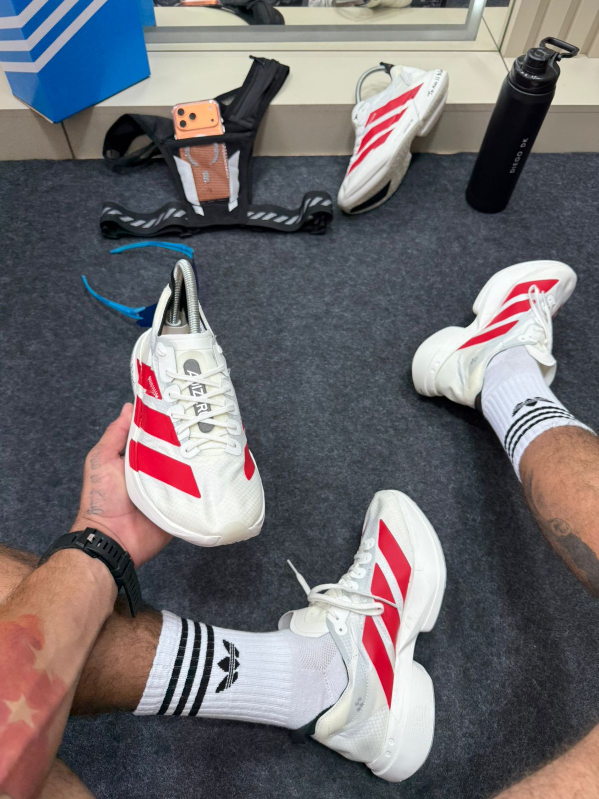 Adidas Adizero Branco e Vermelho