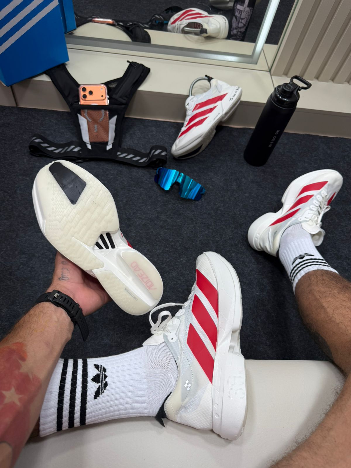Adidas Adizero Branco e Vermelho