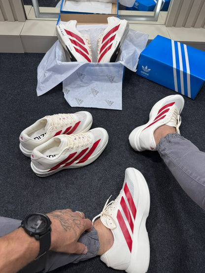 Adidas Adizero Evo SL Off White e Vermelho