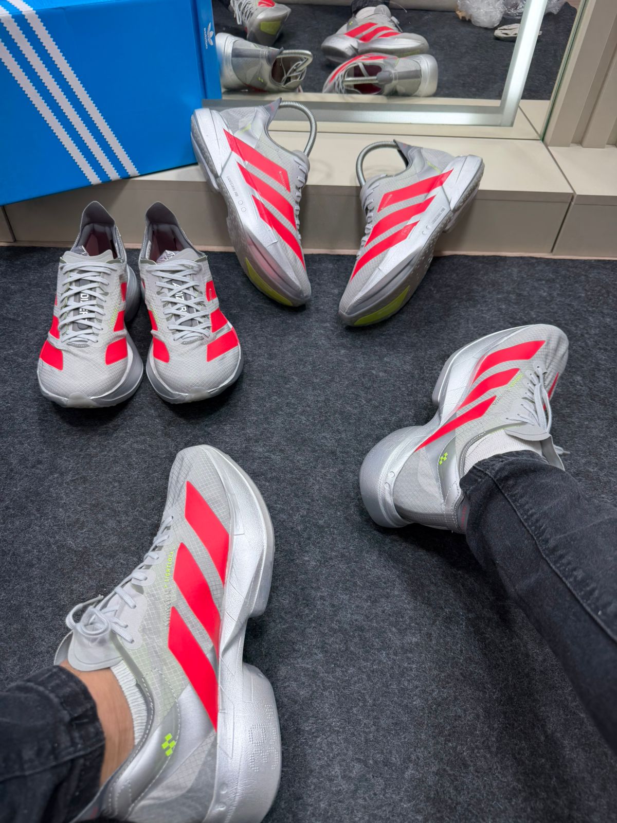 Adidas Adizero Prata Vermelho