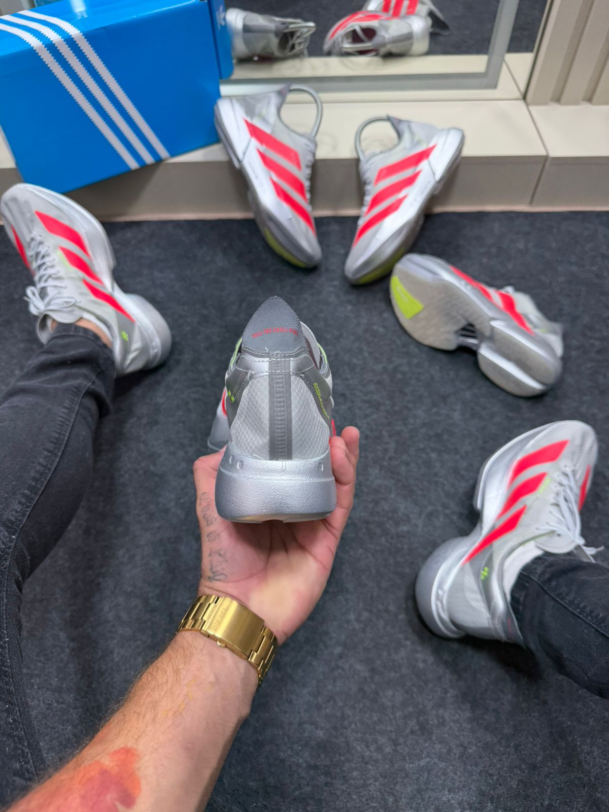 Adidas Adizero Prata Vermelho