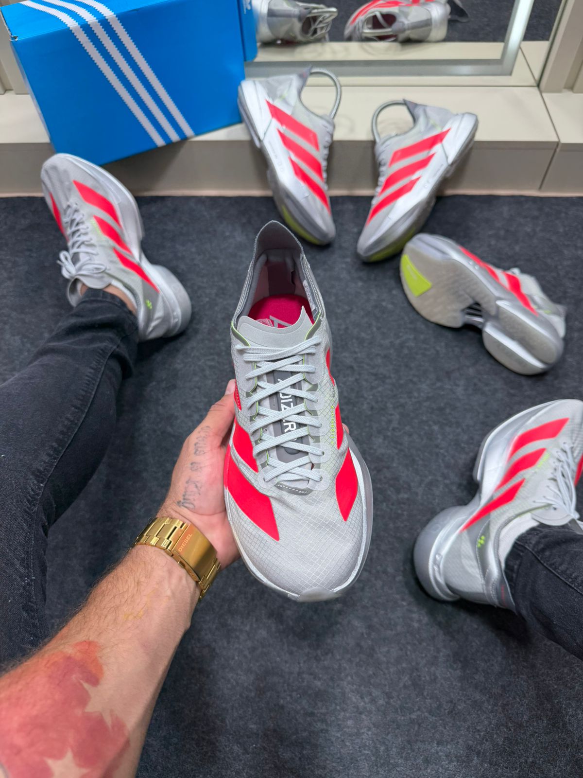 Adidas Adizero Prata Vermelho