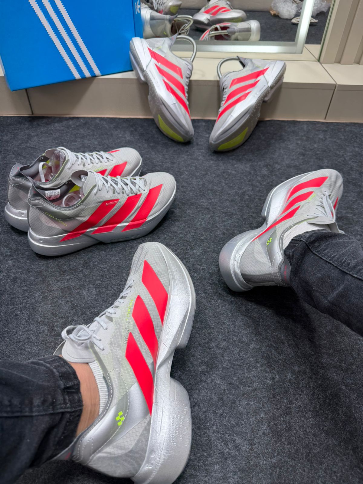 Adidas Adizero Prata Vermelho