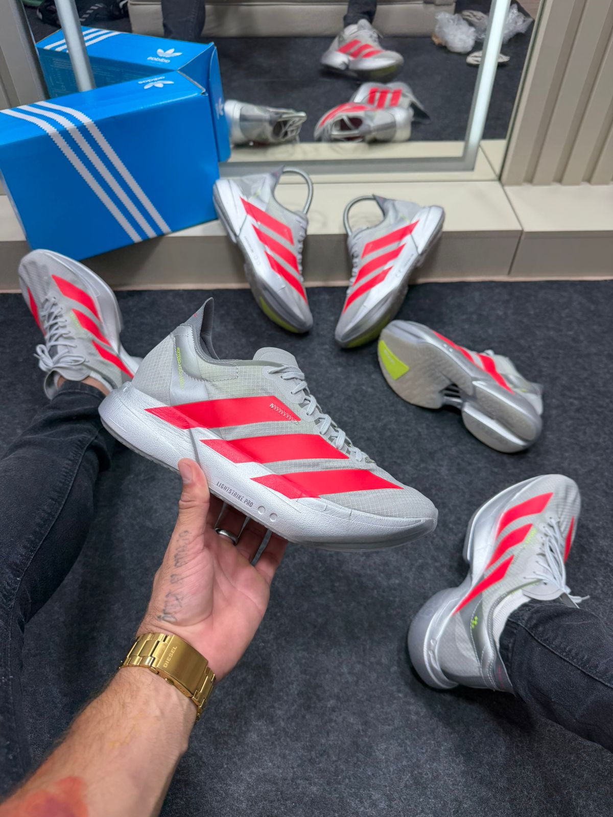 Adidas Adizero Prata Vermelho