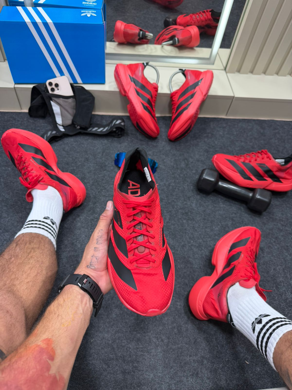 Adidas Adizero Vermelho e Preto Masculino