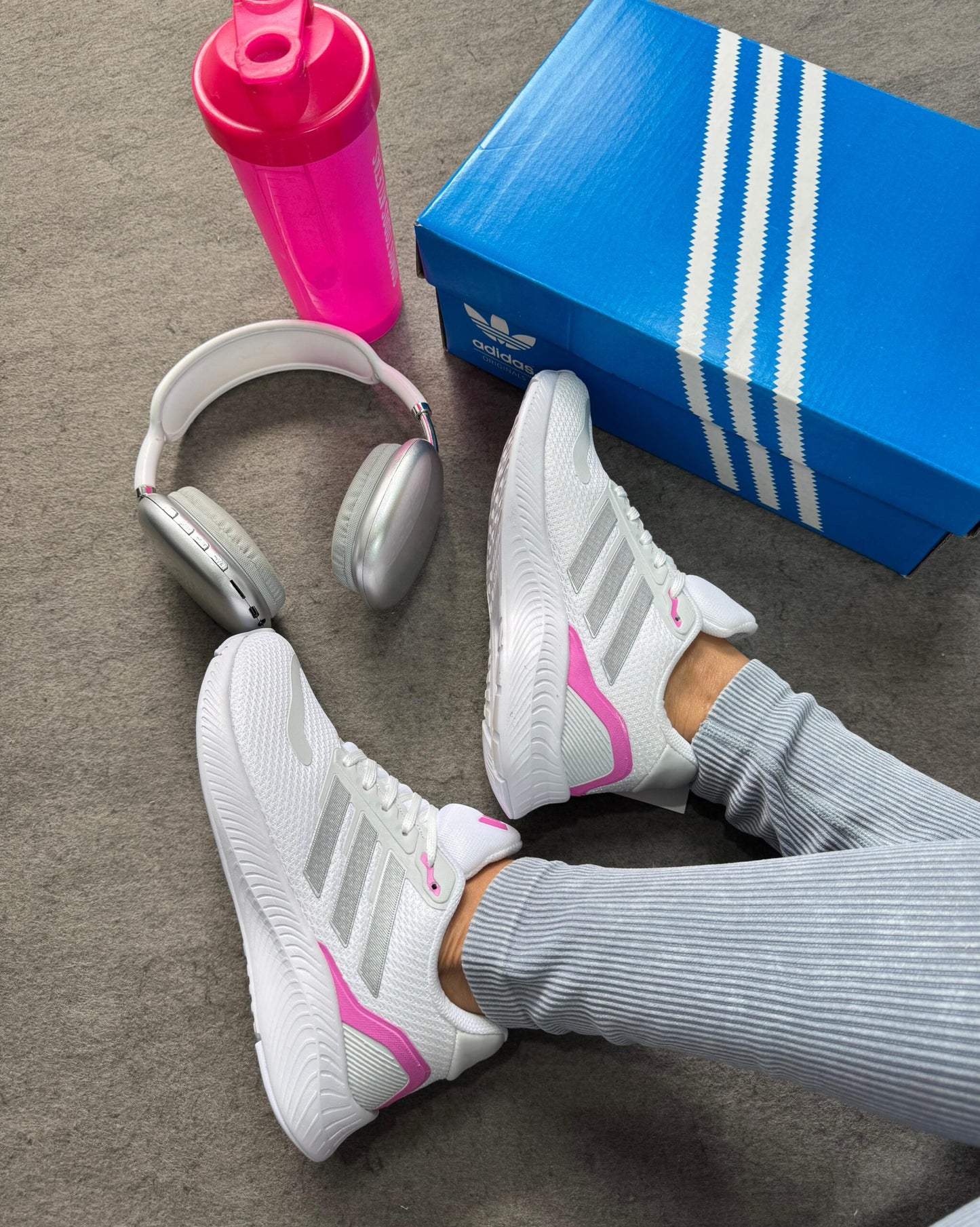 Adidas Run Falcon Branco Rosa Atacado