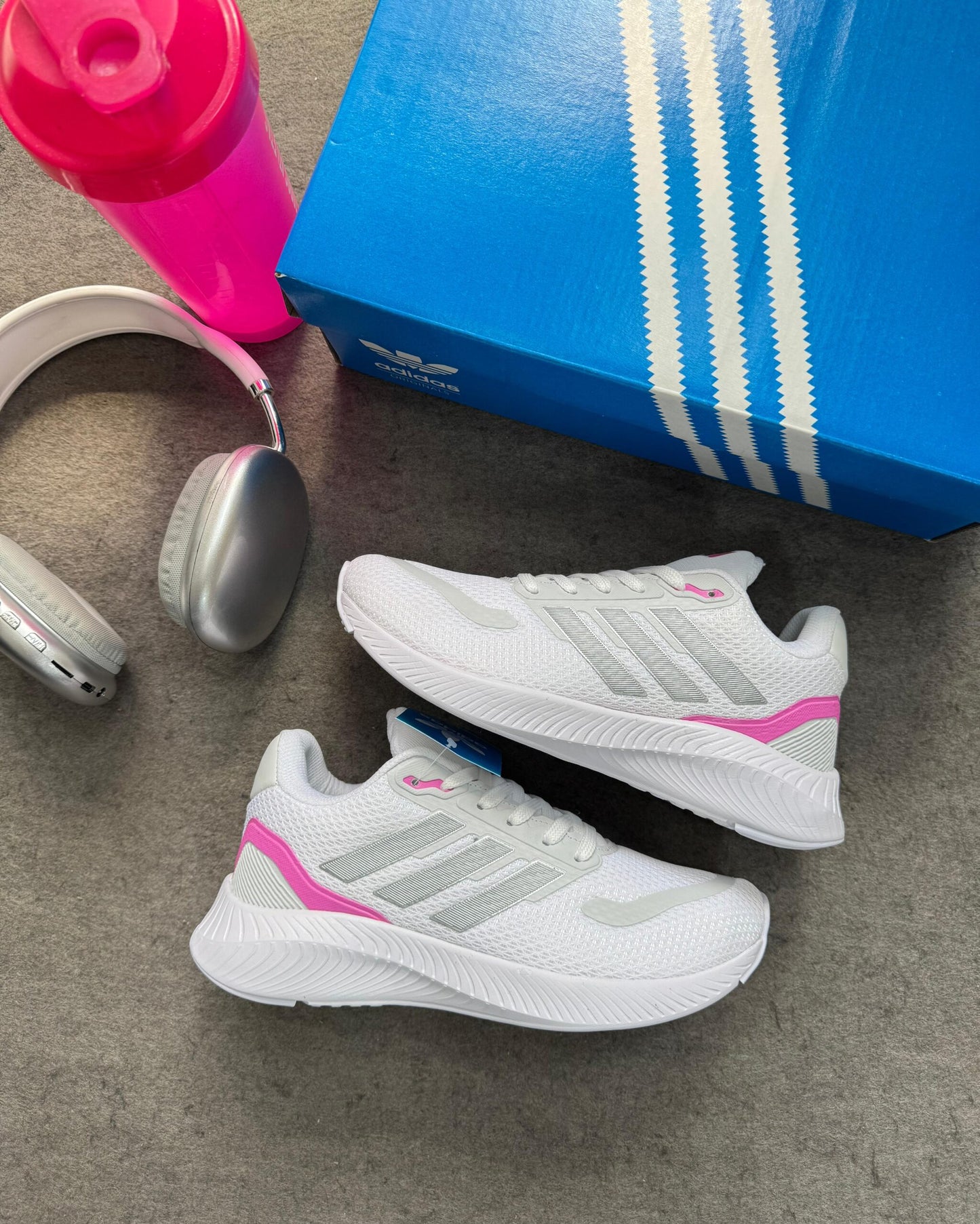 Adidas Run Falcon Branco Rosa Atacado