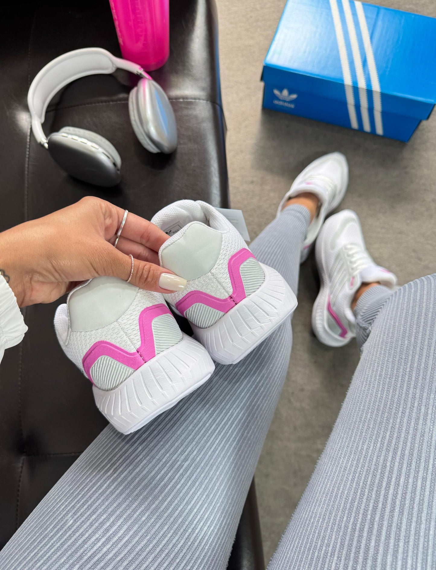 Adidas Run Falcon Branco Rosa Atacado