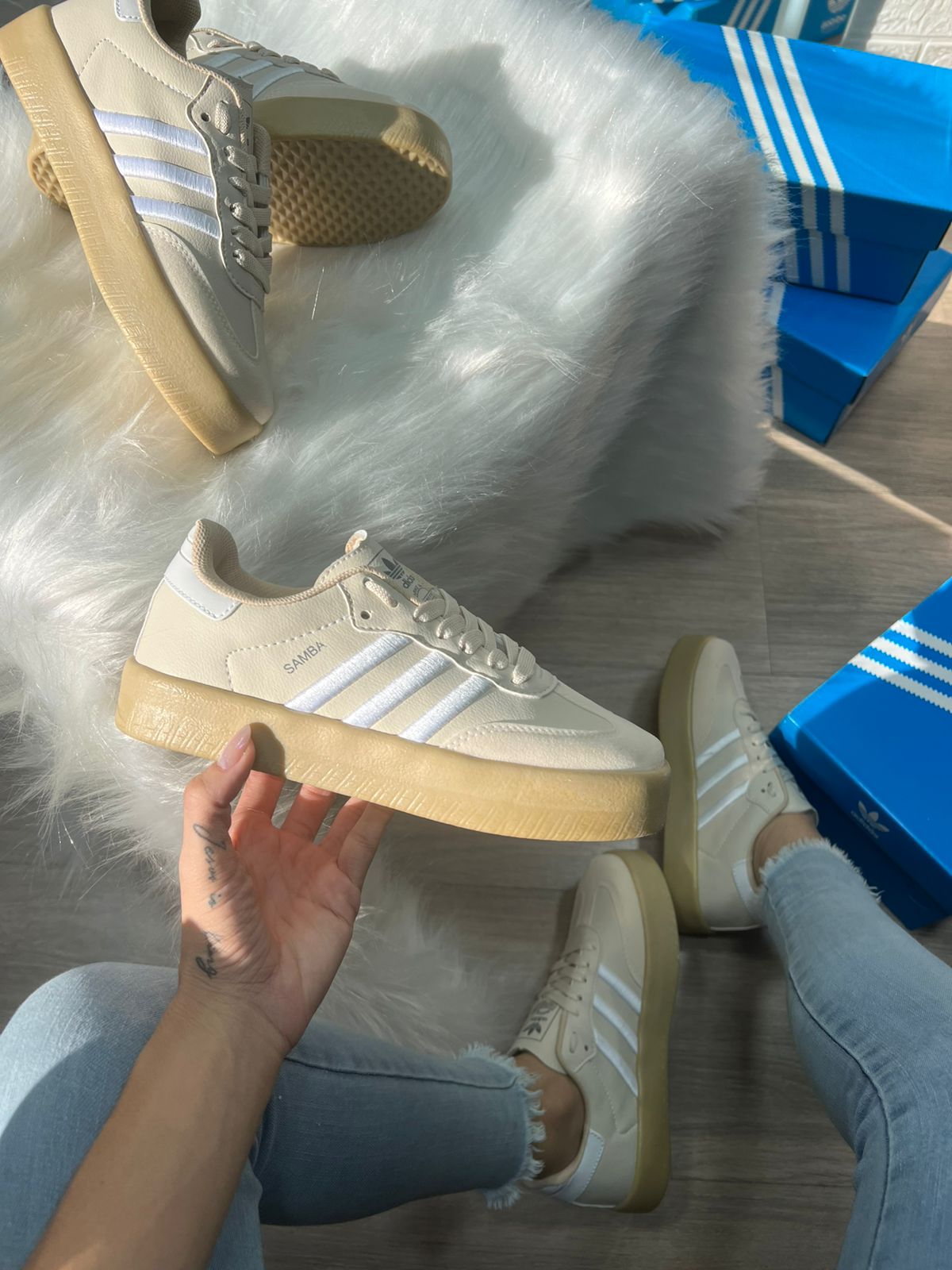 Adidas Samba Bege Branco
