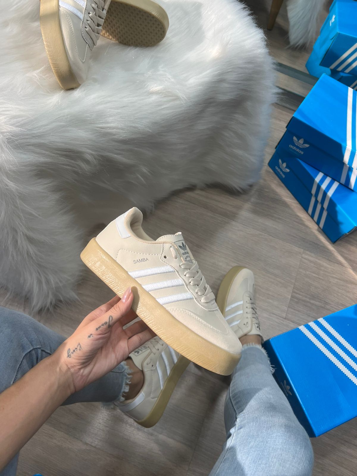 Adidas Samba Bege Branco