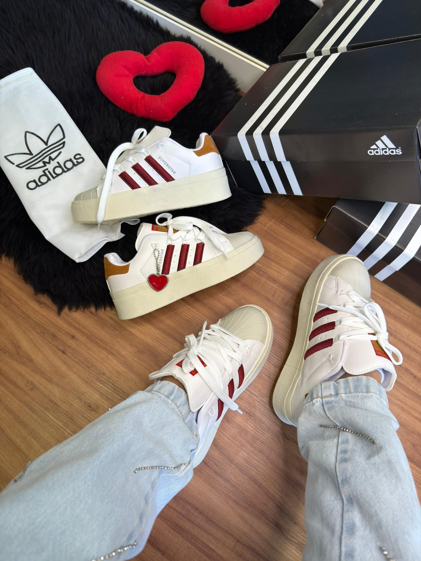 Adidas Super Star Bonega Branco Vermelho
