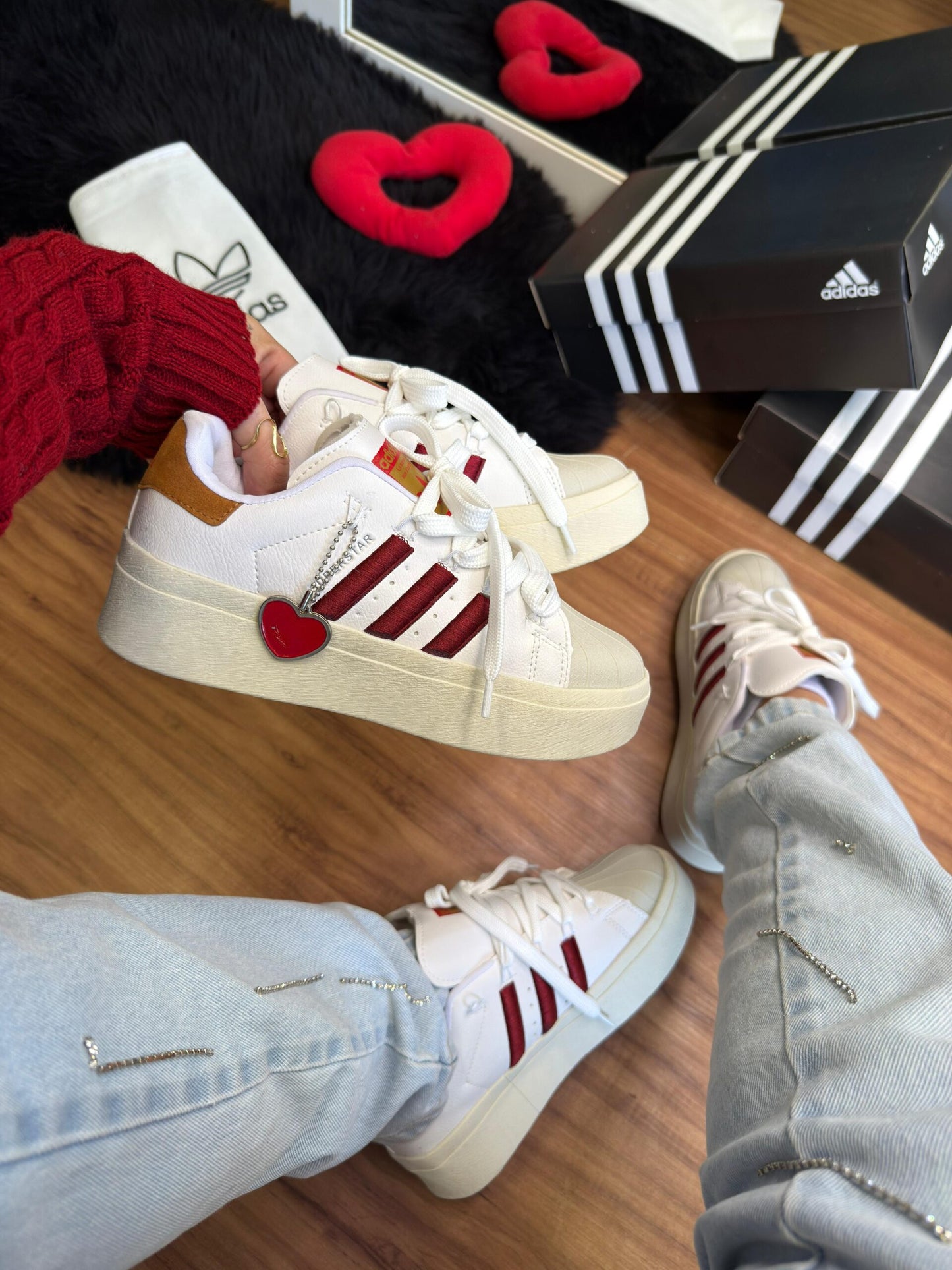 Adidas Super Star Bonega Branco Vermelho