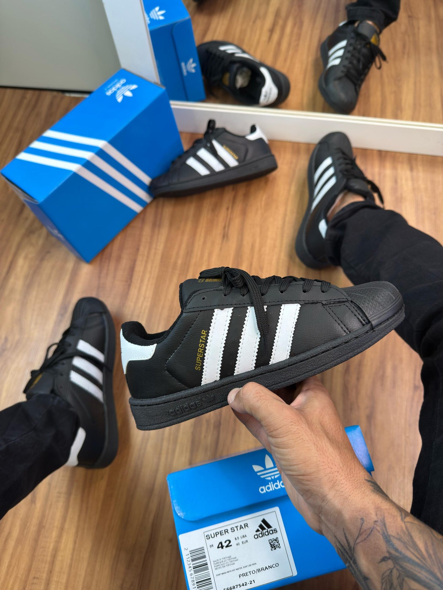 Adidas Super Star Preto e Branco