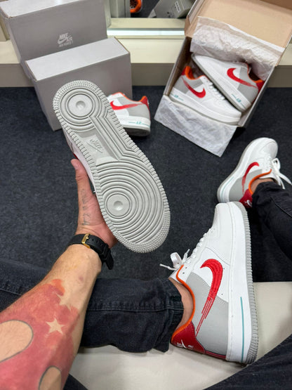 Air Force 1 Premium Branco Vermelho Laranja