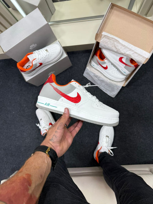 Air Force 1 Premium Branco Vermelho Laranja