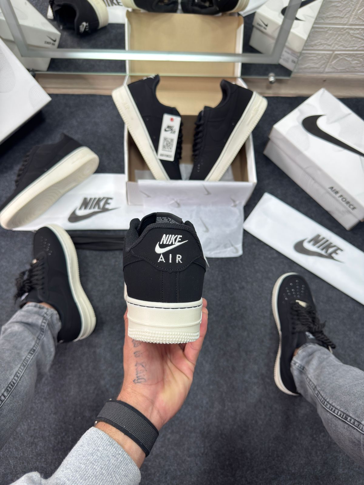 Air Force Camurça Preto Branco Atacado