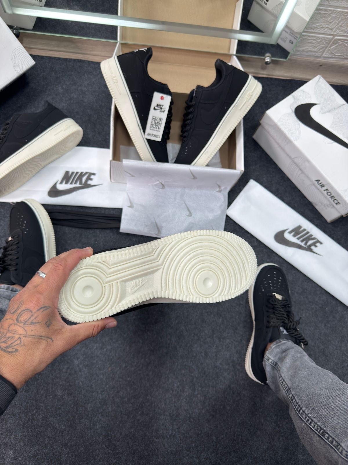 Air Force Camurça Preto Branco Atacado