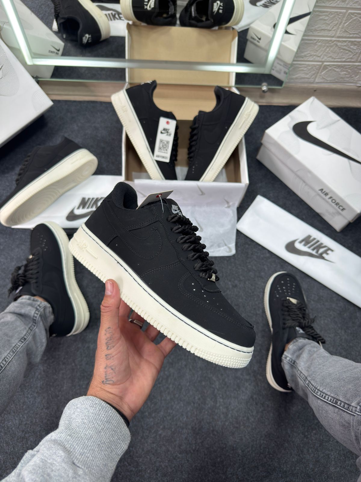 Air Force Camurça Preto Branco Atacado