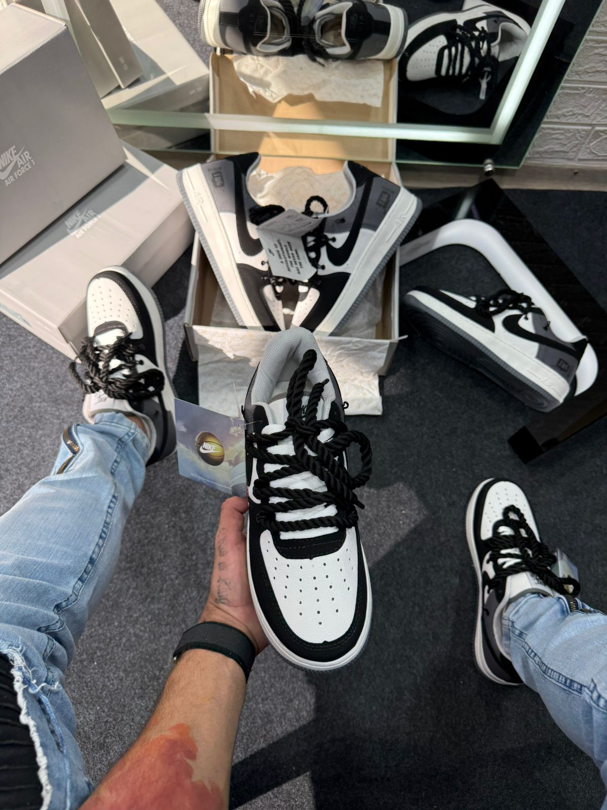 Air Force Prime ING CHOK Branco e Preto Atacado