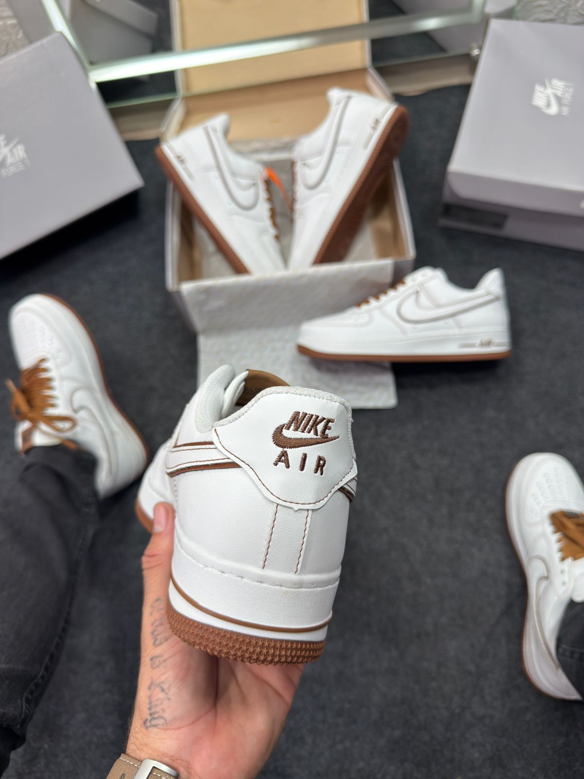 Air Force Prime Luxo Branco e Marrom Atacado