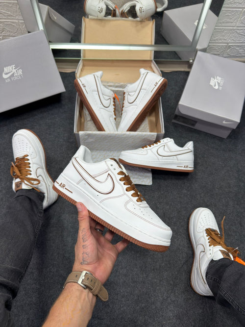 Air Force Prime Luxo Branco e Marrom Atacado
