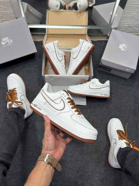 Air Force Prime Luxo Branco e Marrom Atacado