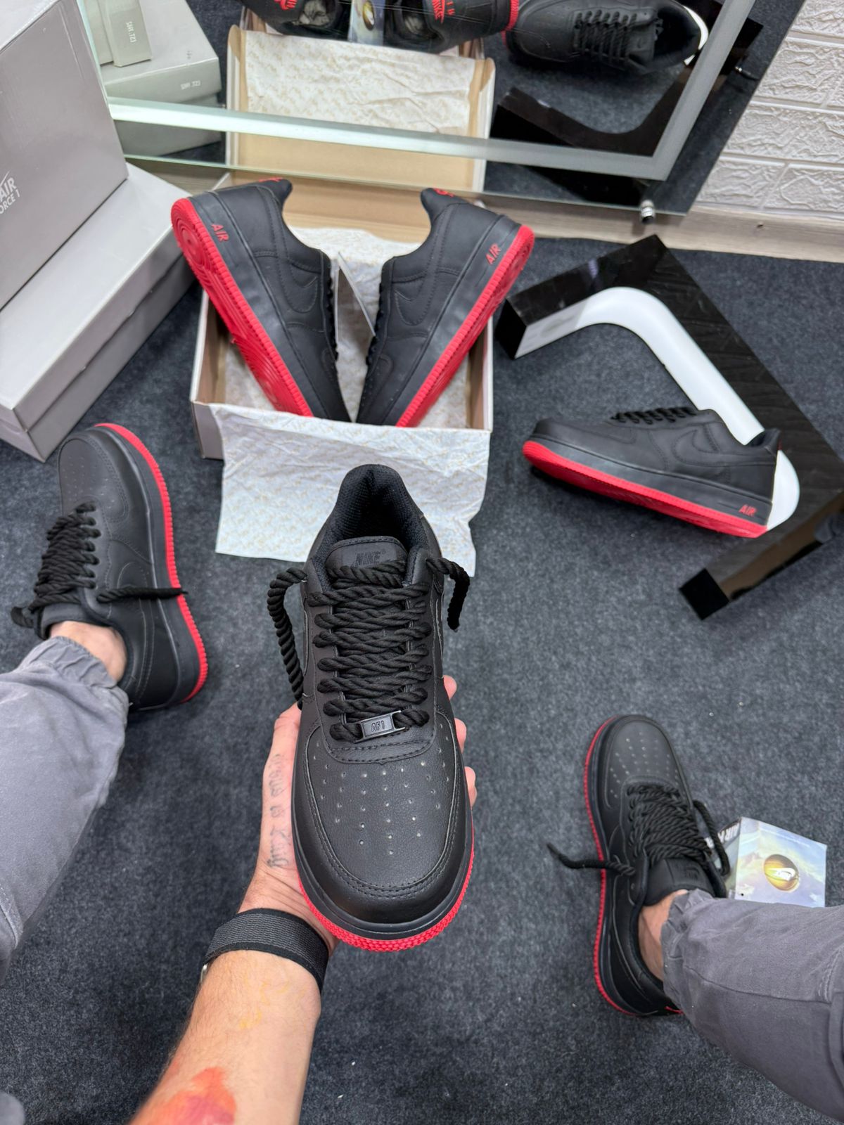 Air Force Prime Preto e Vermelho Atacado