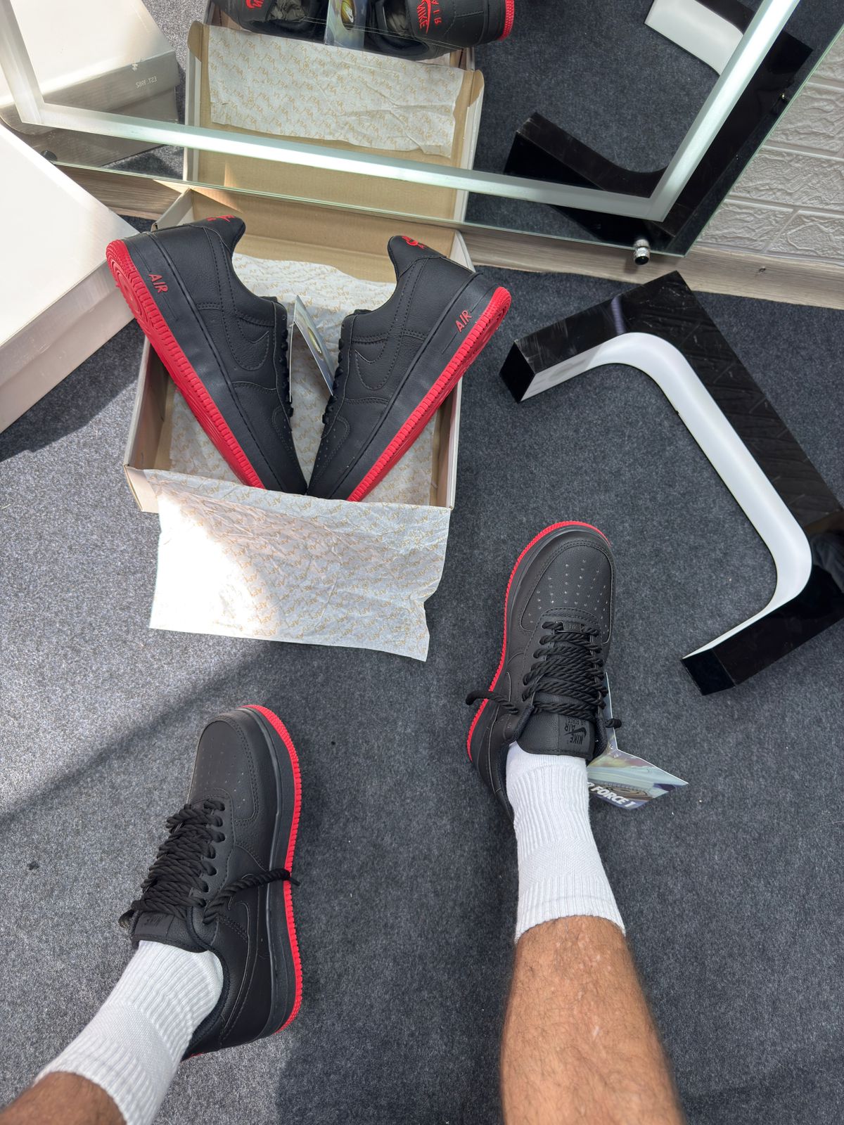 Air Force Prime Preto e Vermelho Atacado