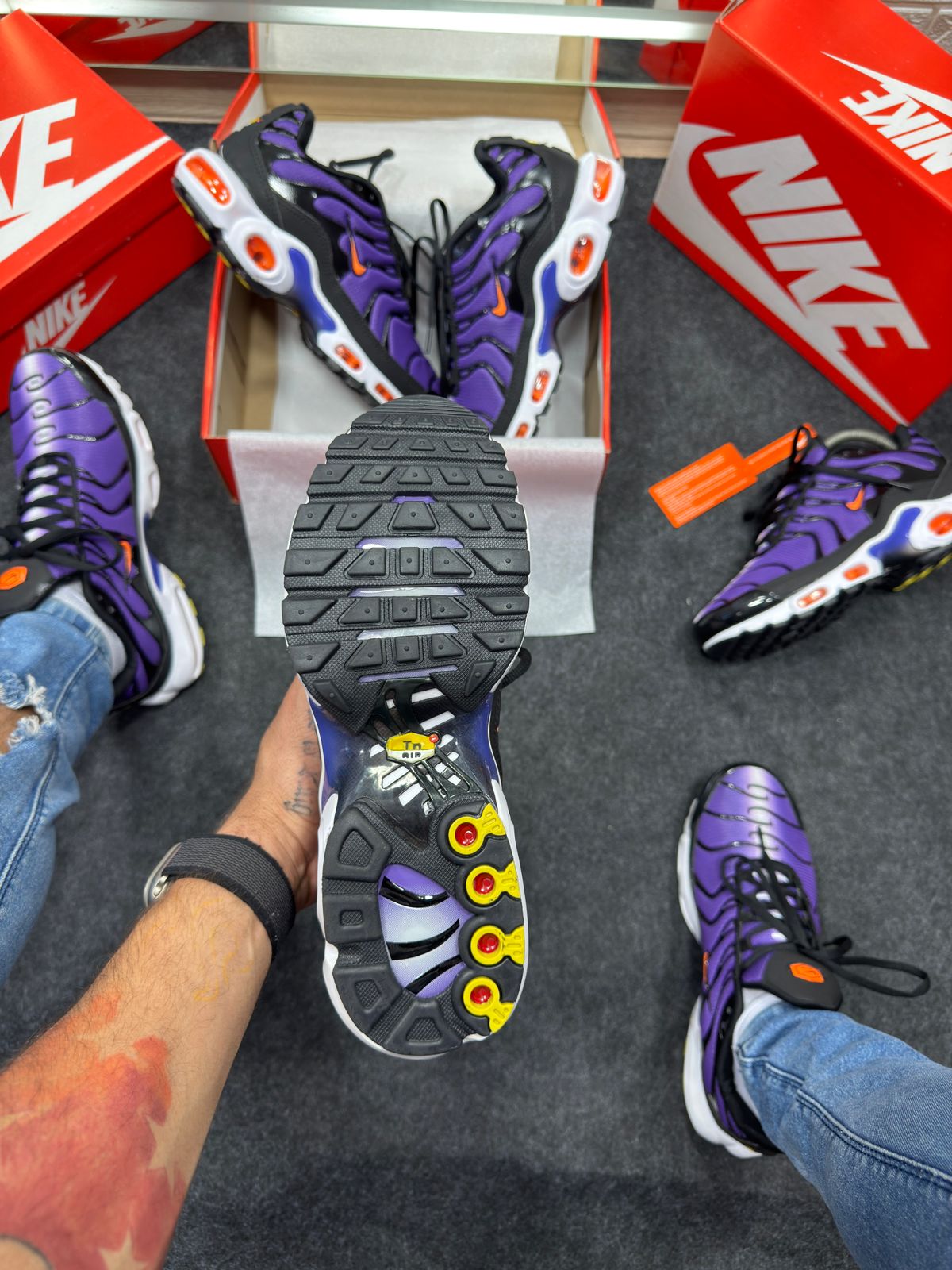 Air Max TN Plus Premium Roxo e Laranja Atacado