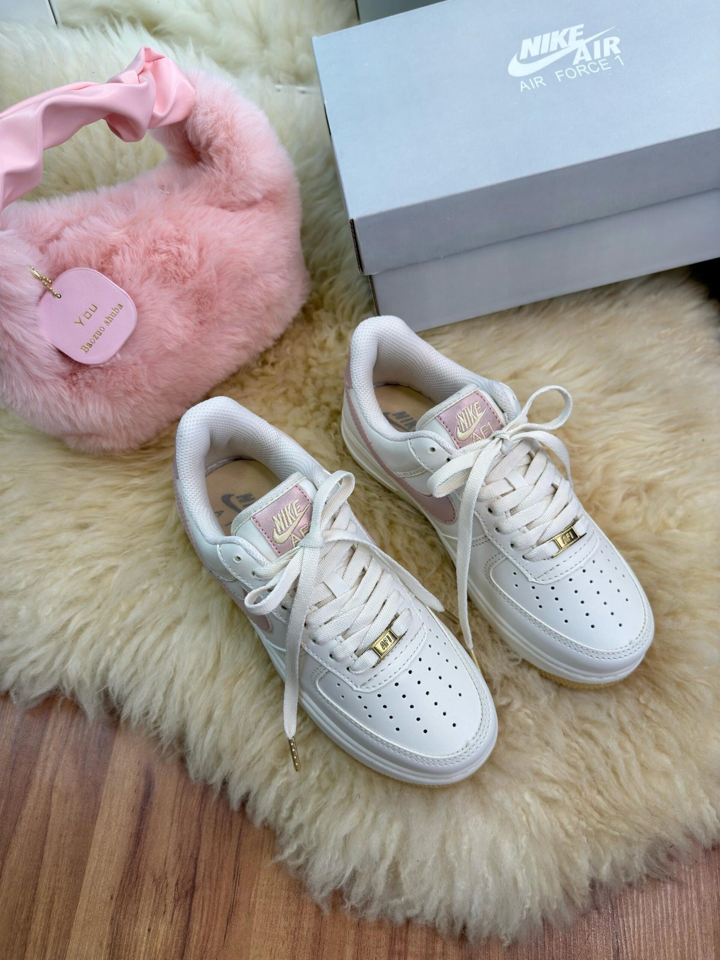 Nike Air Force Linha Prime Off White Rose Cintilante