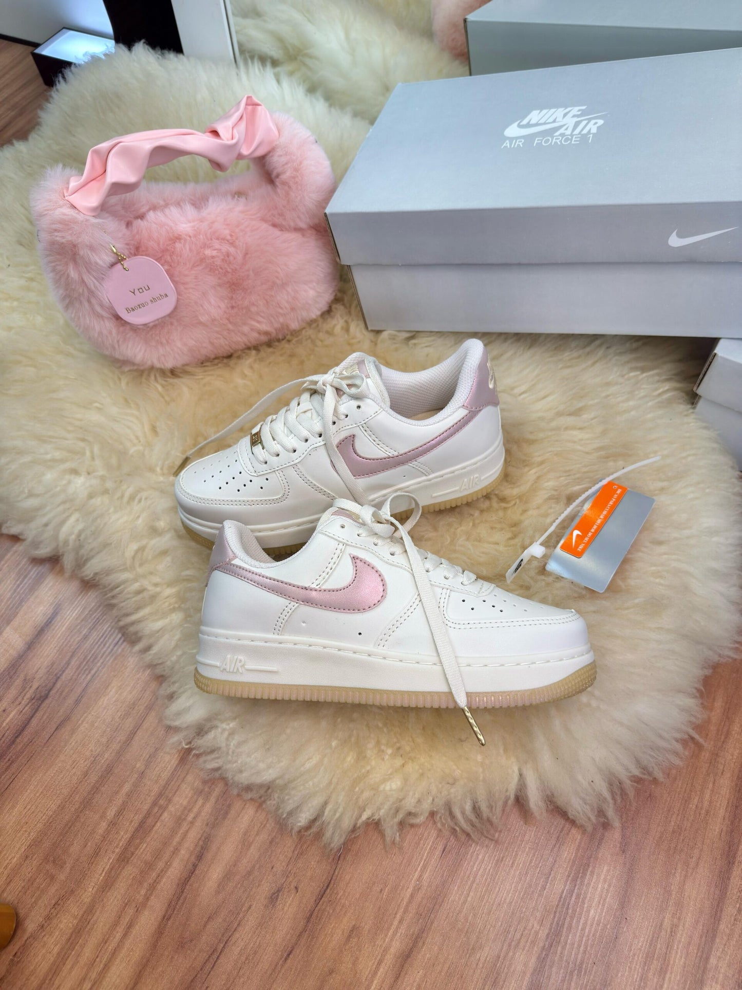 Nike Air Force Linha Prime Off White Rose Cintilante