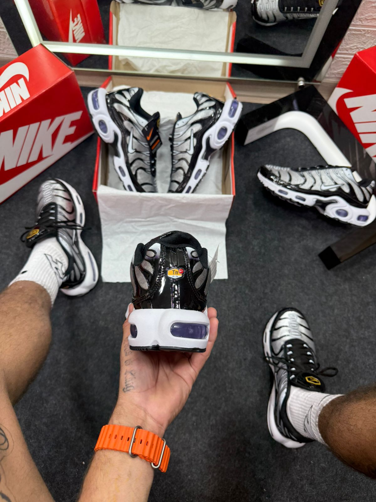 Nike Air Max Preto e Prata TN Atacado