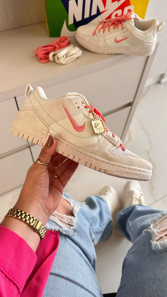 Nike Dunk Low Disrupt Branco e Rosa Atacado