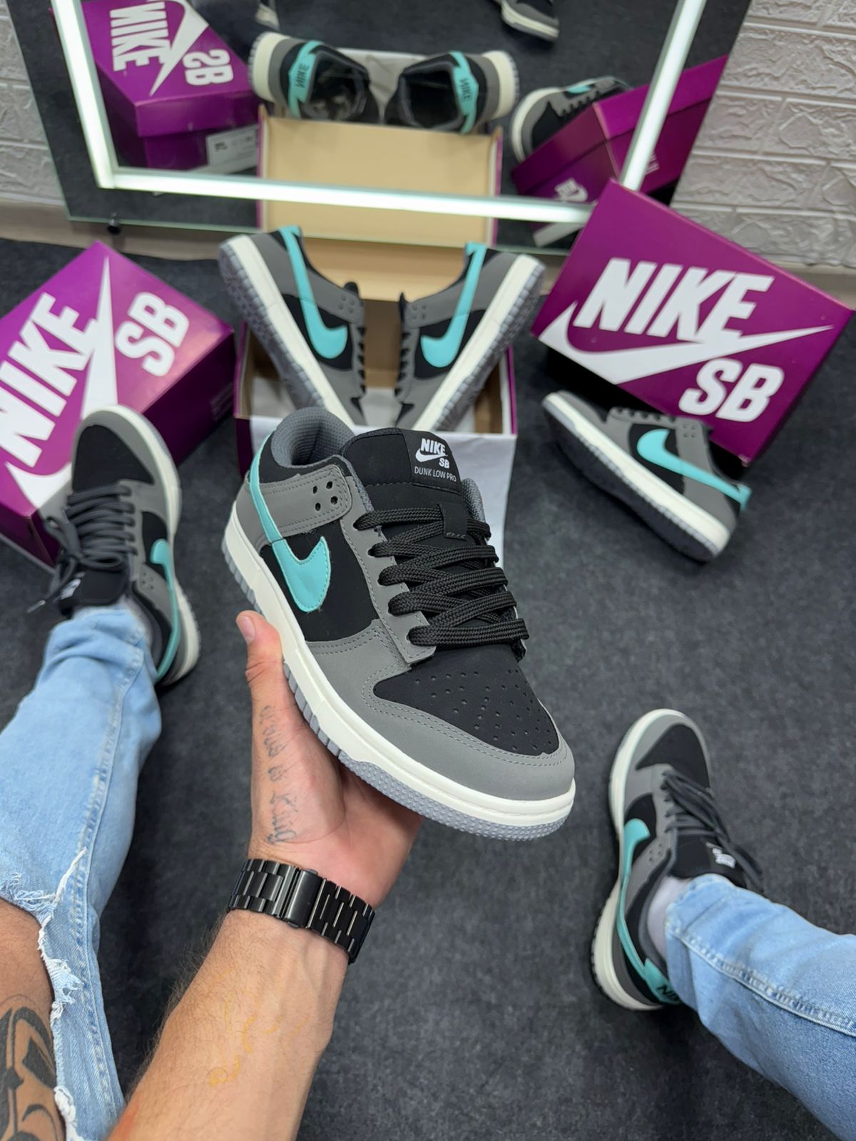 Nike SB Dunk Prime Grafite Azul Atacado