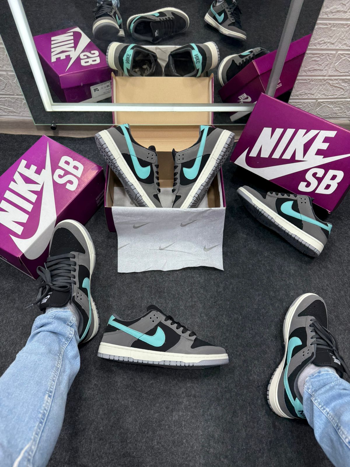 Nike SB Dunk Prime Grafite Azul Atacado