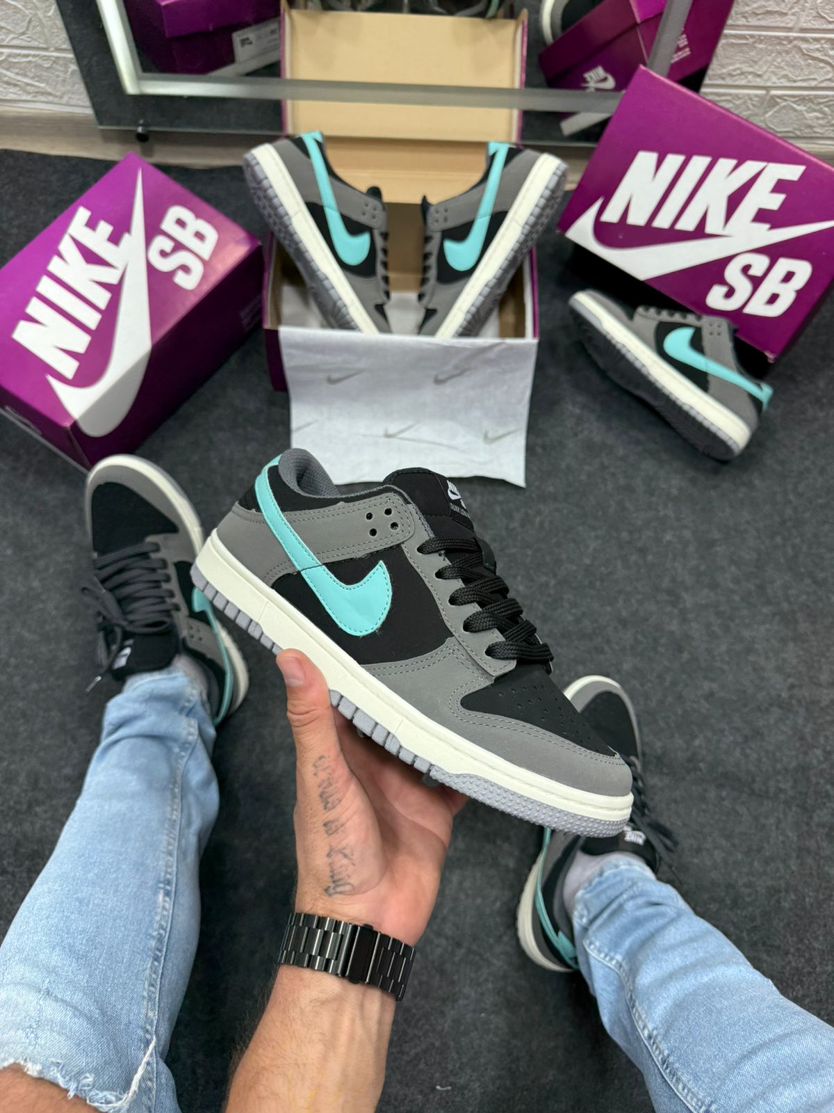 Nike SB Dunk Prime Grafite Azul Atacado