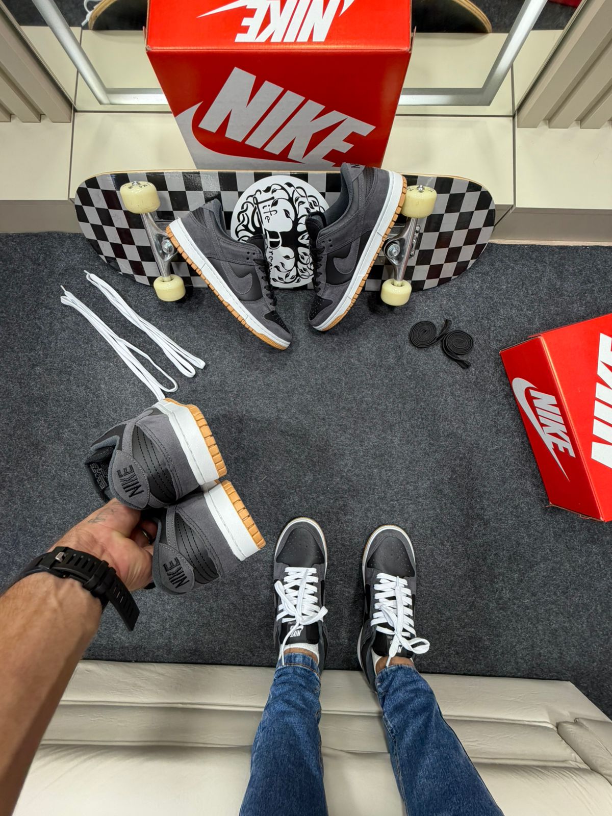 Nike Sb Dunk Low Premium Cinza Camurça