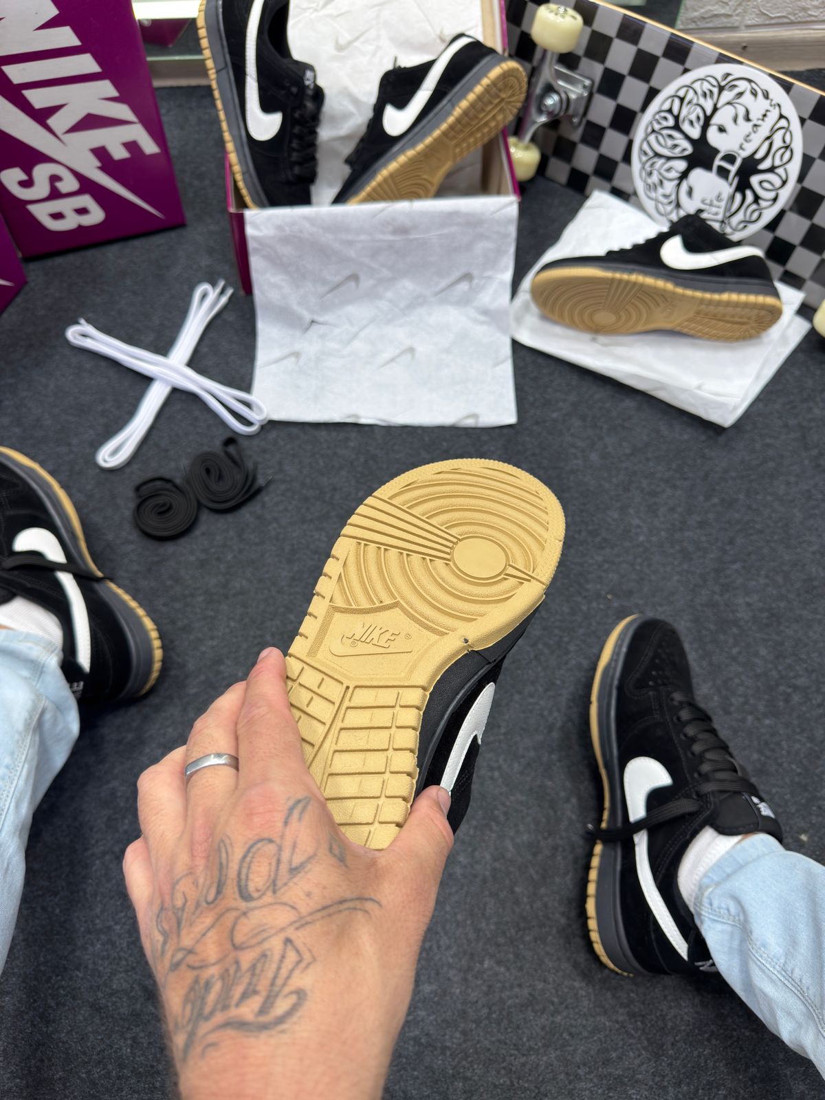 Nike Sb Dunk Low Pro Preto Camurça Atacado