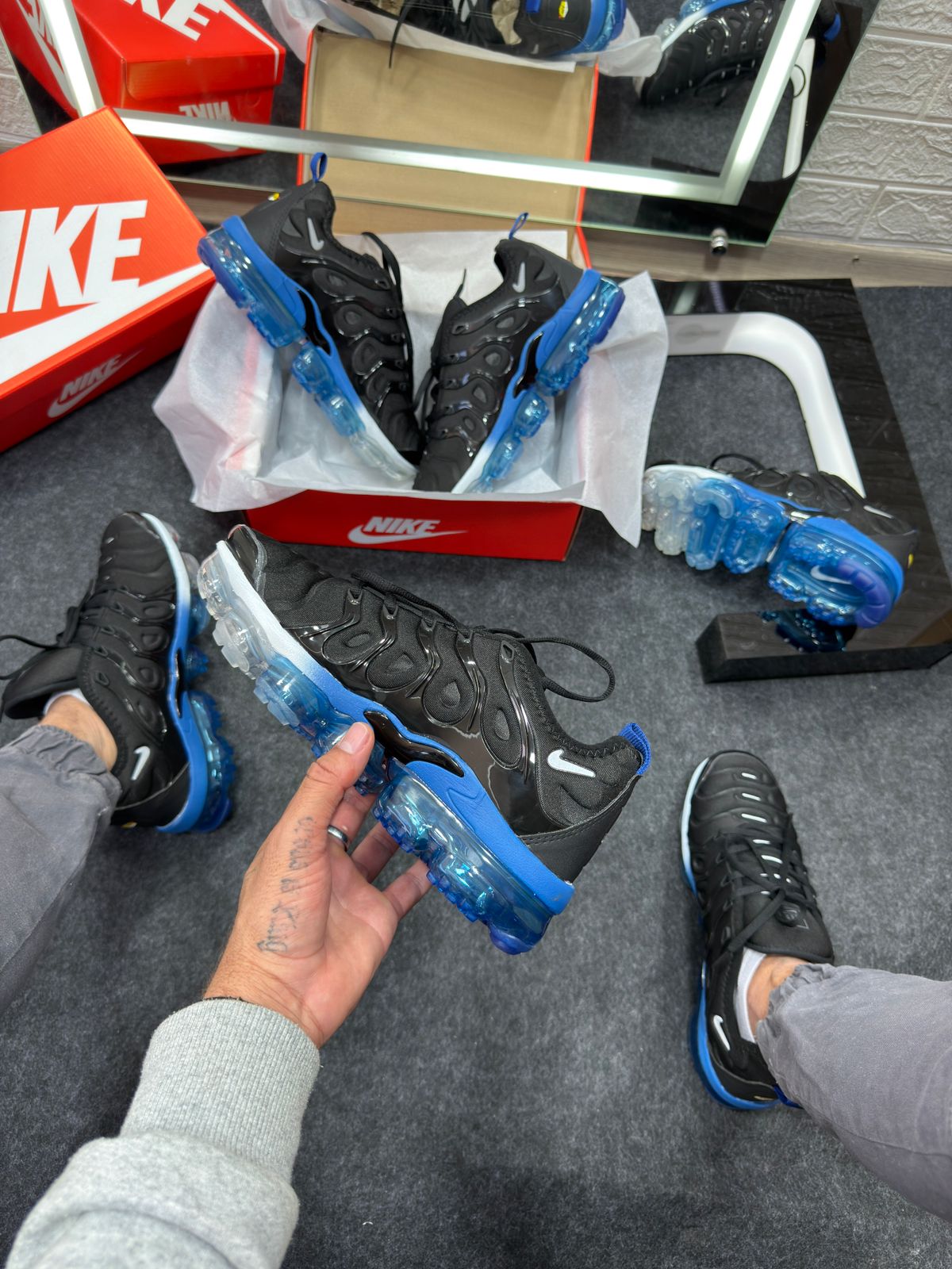 Nike Vapor Max Plus Preto e Azul Atacado
