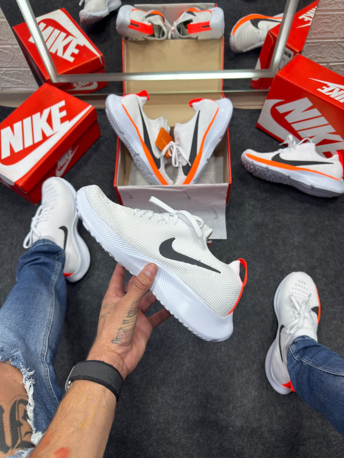 Nike Zoom Kinit Vapor Fly Laranja e Branco Atacado