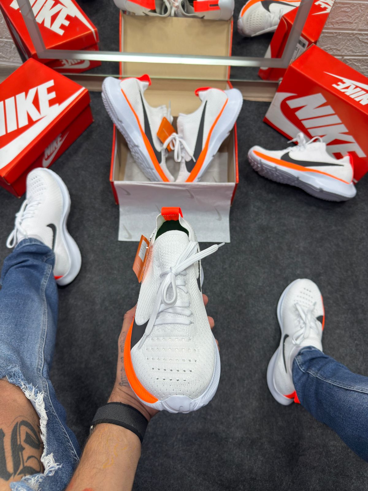 Nike Zoom Kinit Vapor Fly Laranja e Branco Atacado