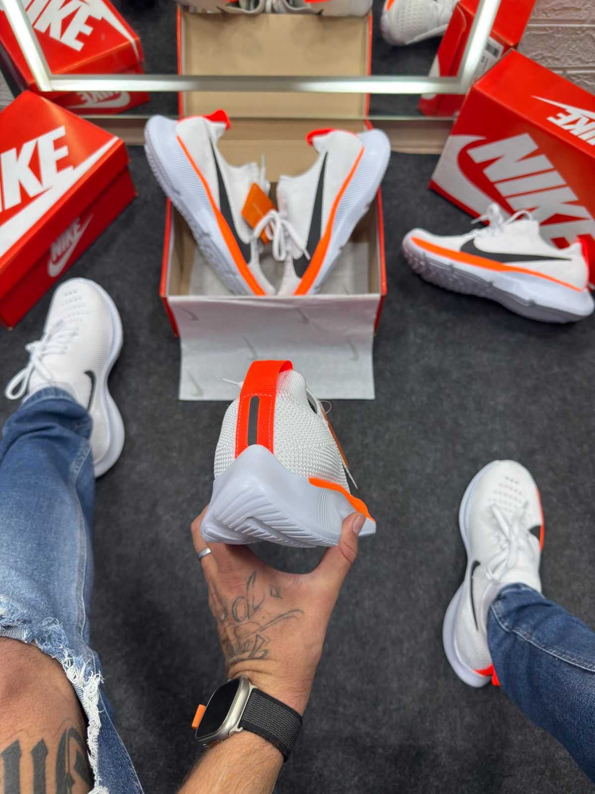 Nike Zoom Kinit Vapor Fly Laranja e Branco Atacado