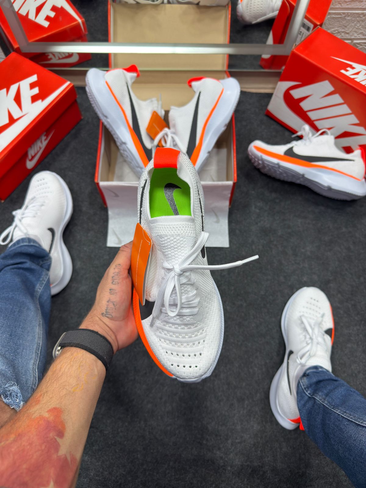 Nike Zoom Kinit Vapor Fly Laranja e Branco Atacado